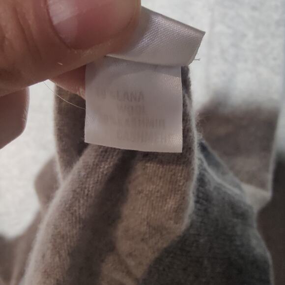 Rossopuro Men's Grey Wool Cashmere Sweater Elbow Patches Crew Neck Pullover - Picture 4 of 5